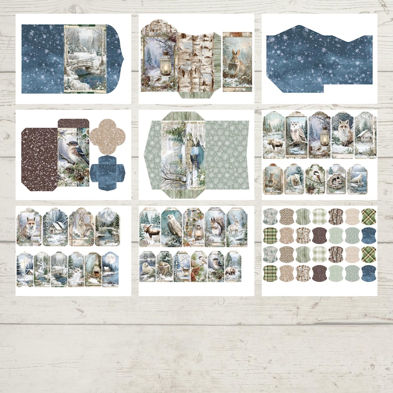 Winter Forest Digital Junk Journal Kit – 32 Pages of Cut-and-create ...