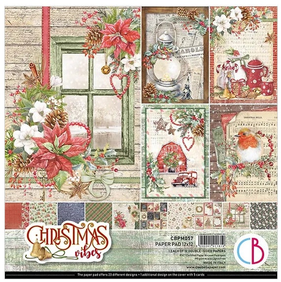 Ciao Bella Christmas Vibes 12x12 Scrapbook Paper Pad for Decoupage