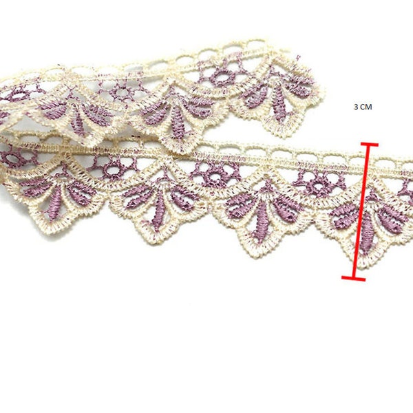 Vintage Style Lace Trim by the Yard, Shabby Chic, Lavender Lace Trim, Purple