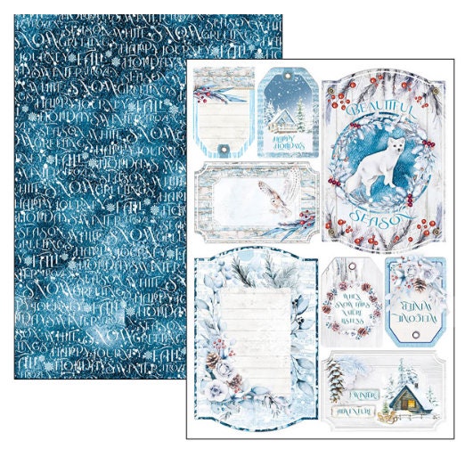 Ciao Bella Winter Journey 12x 12 Scrapbooking Paper Christmas Scrapbook  Paper