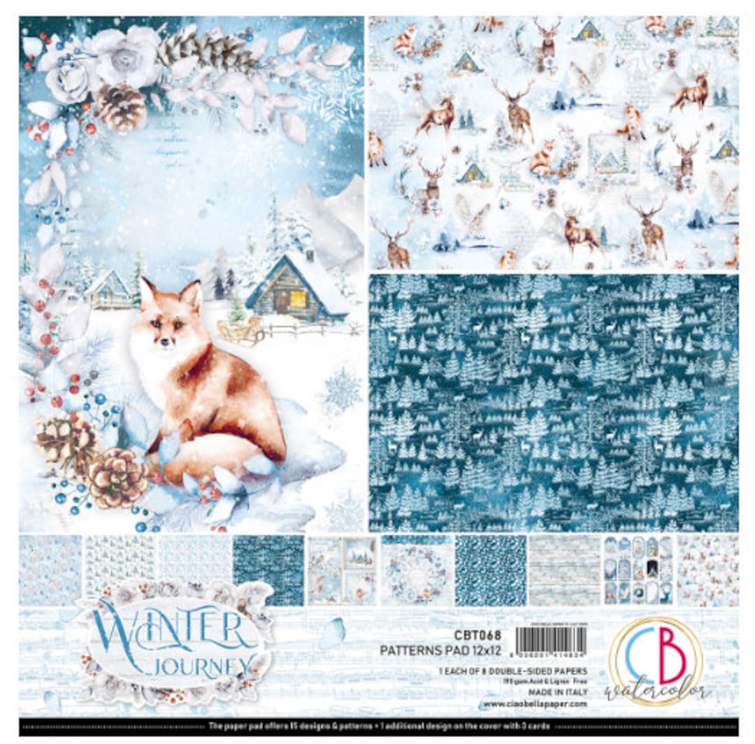 Ciao Bella Winter Journey 12x 12 Scrapbooking Paper Christmas Scrapbook  Paper