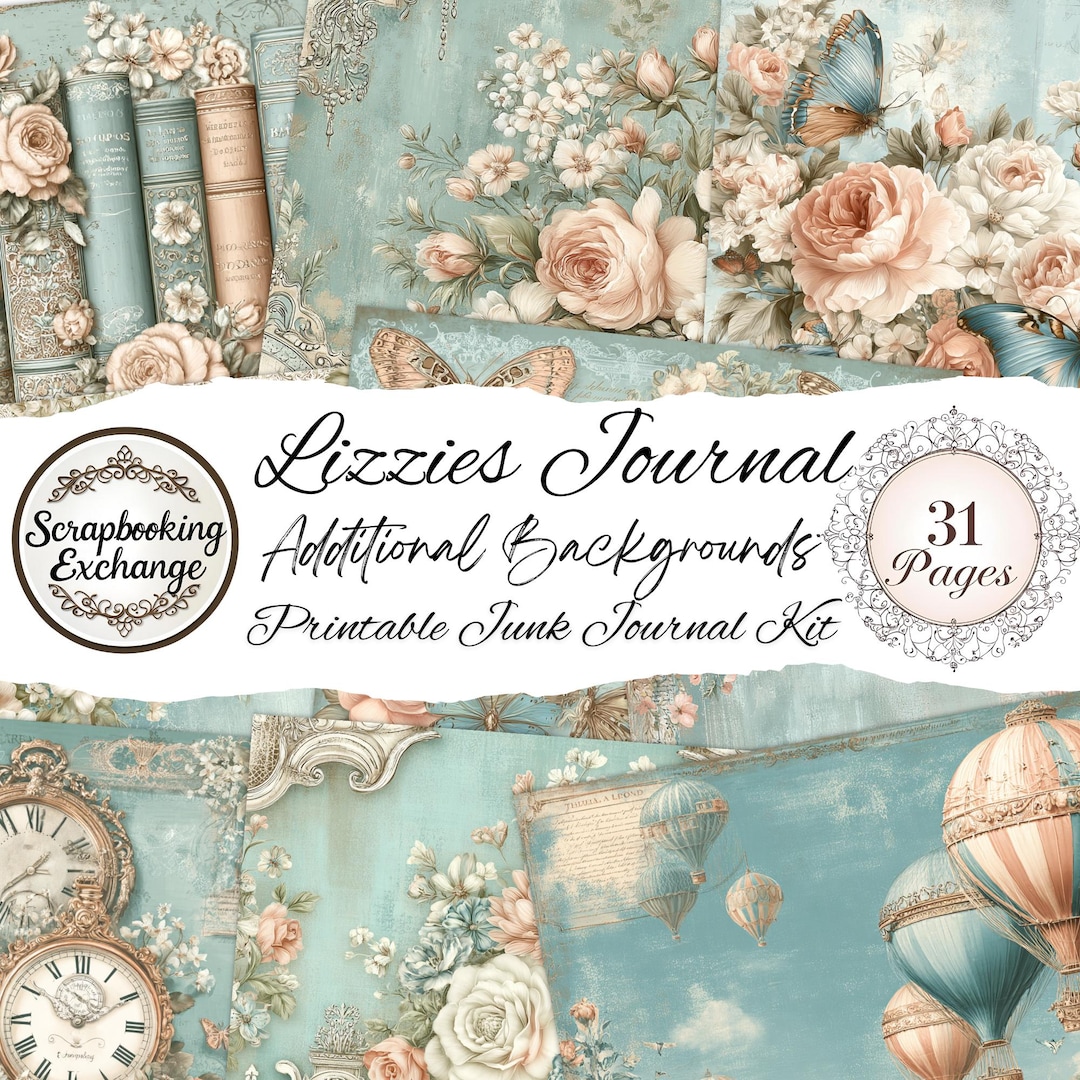 Journal Background Image Lizzie’s Journal Backgrounds, Printable Background Papers, Vintage ...