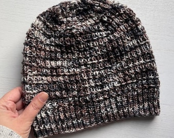 KNIT BEANIE PATTERN - Jumping Hurdles Beanie - Hat Cap Women Men Easy Beginner Friendly Quick Knit