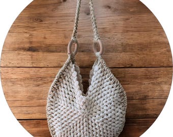 PATRÓN DE BOLSA DE GANCHILLO - Bolso Boho Luna Nueva Rústica - Asa de bolso sobre el hombro Bolso bandolera