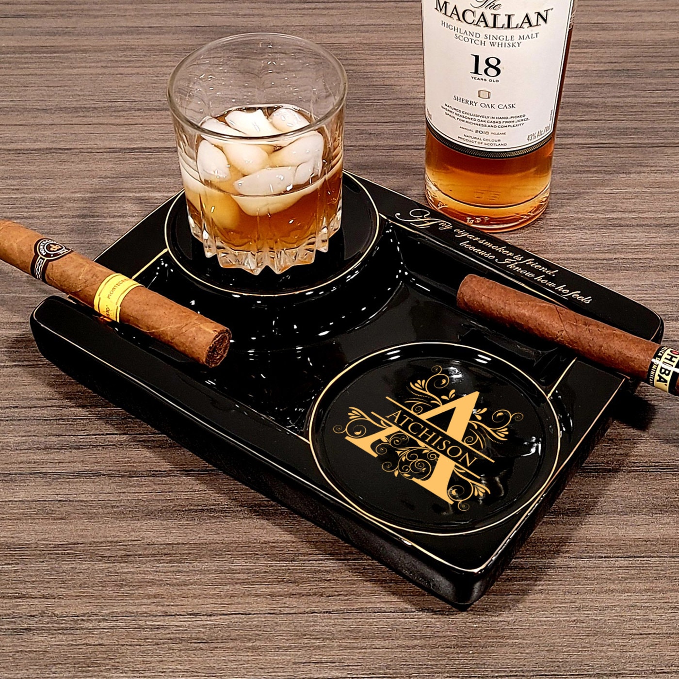 Ceramic Cigar Ashtray Personalized With Your Logo - Gifts