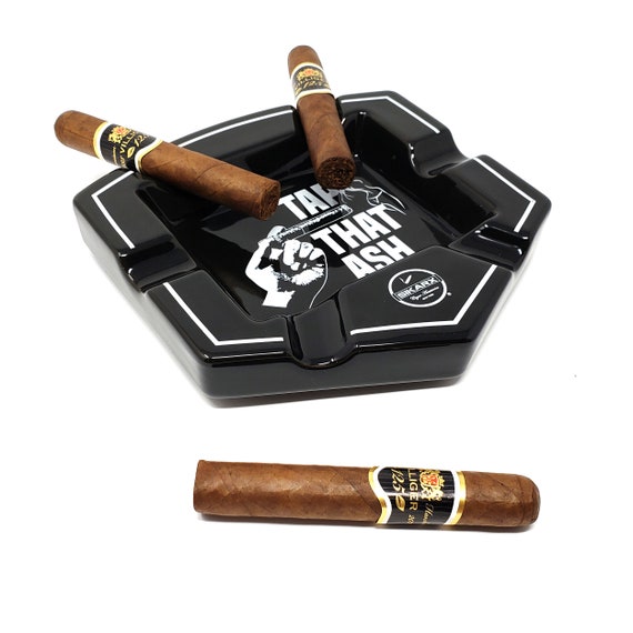 Tap That Ash Large Cigars Ceramic Ashtray for Patio / Outdoor Use