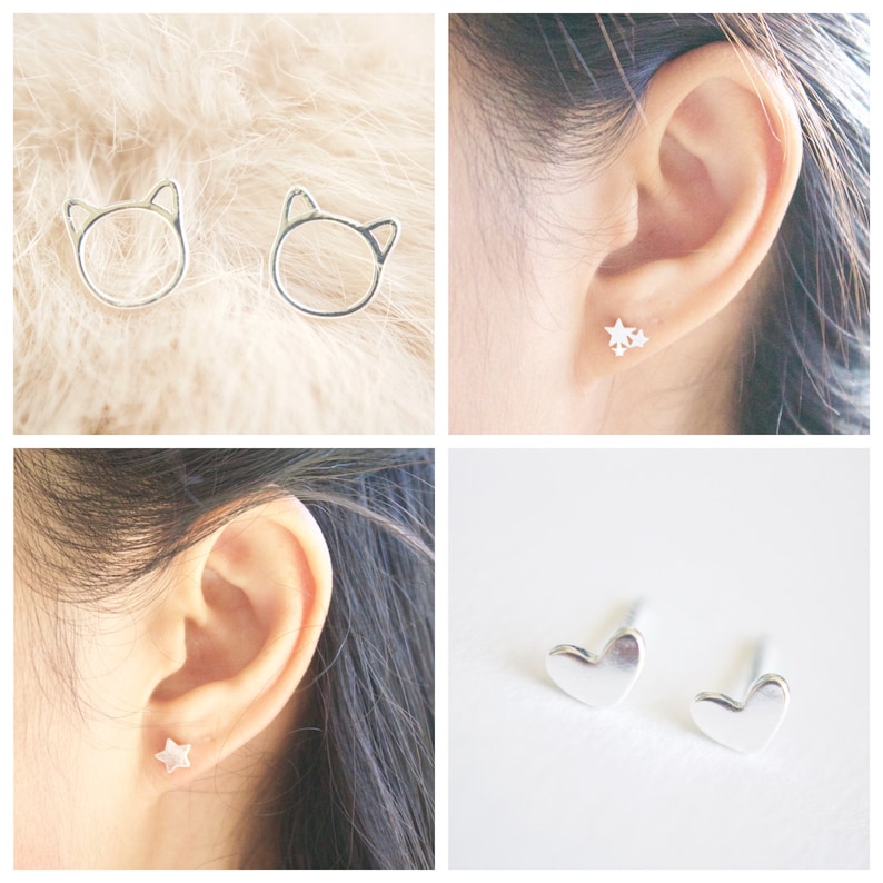 photo of silver earrings
