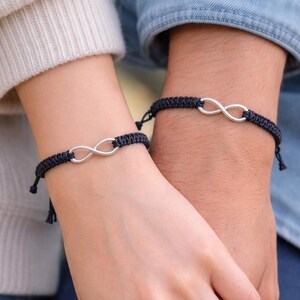 silver infinity bracelets for couple