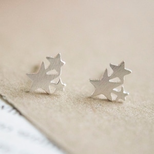 Sterling Silver Star Trio Stud Earrings – Minimalist Gift for Her