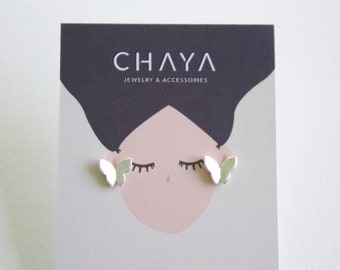 Sterling Silver Butterfly Stud Earrings – Dainty Minimalist Jewelry for Sensitive Ears