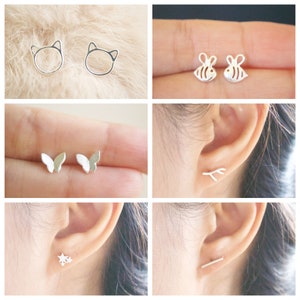 Orecchini a bottone in argento, orecchini in argento sterling, orecchini piccoli, orecchini minimalisti, orecchini a bottone delicati, orecchini in argento 925, regali per lei
