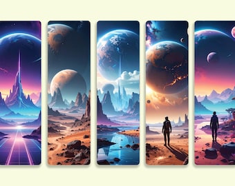 Cosmic Planet Bookmark Collection – Handmade, Sci-Fi & Laminated