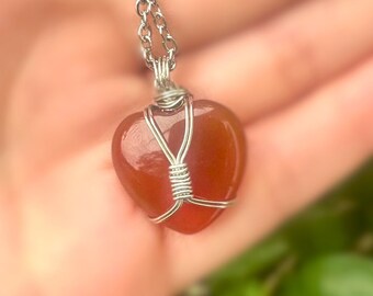 Carnelian Heart Necklace