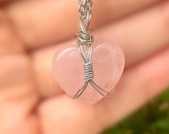 Rose Quartz Heart Necklace