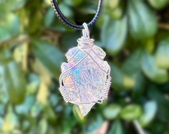 Clear Aura Quartz Arrowhead Necklace
