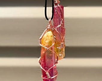Sunset Aura Quartz Necklaces