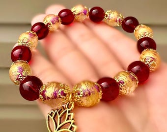 Lotus Glass Bracelet
