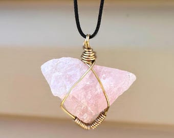 Rose Quartz Chunk Necklace