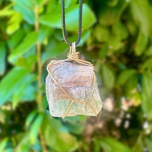 Green Calcite Necklace, Raw Crystal Pendant, Healing Stone Jewelry, Boho Necklace, Gift For Her