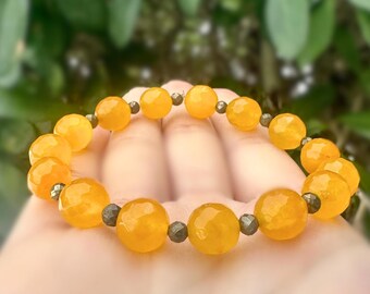 Jade & Pyrite Bracelet