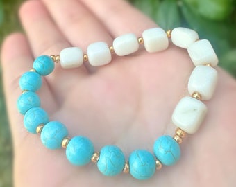 Turquoise White Howlite Mixed Bracelet