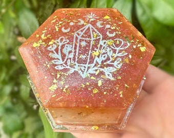 Pink Trinket Jar (Hexagonal)
