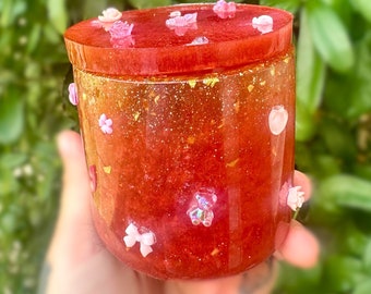 Red/Gold Glitter Trinket Jar