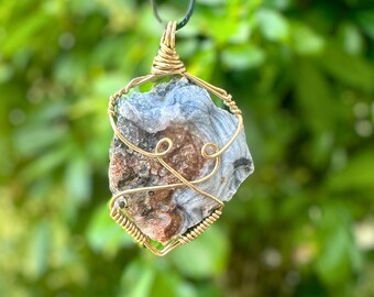 Blue Druzy Agate Necklace