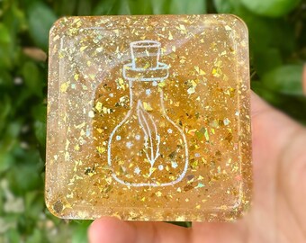 Orange Glitter Trinket Jar