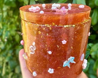 Rose Gold/Red Glitter Trinket Jar