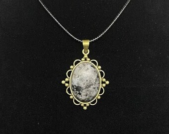 Larvikite Bezel Necklace