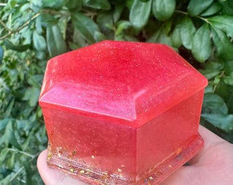 Red/Gold Glitter Trinket Jar