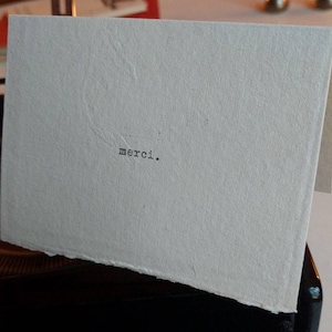 merci - Typewriter card / minimalist thank you card / Wedding typewriter thank you card / Hand-typed card / Vintage card