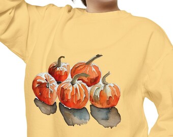 Cute Pumpkins Fall Thanksgiving Halloween Unisex Garment-Dyed Sweatshirt