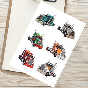 Truckling Gift for Kids Gift for Truck Driver Kids Sitckers Semi Truck Loving Children Fun Sticker sheet