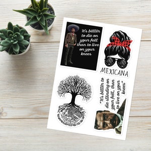 Mexican Sticker Sheet Mexico Heritage Zapata Revolutionary Hero Mexican Roots Calcamonias Mexicanas