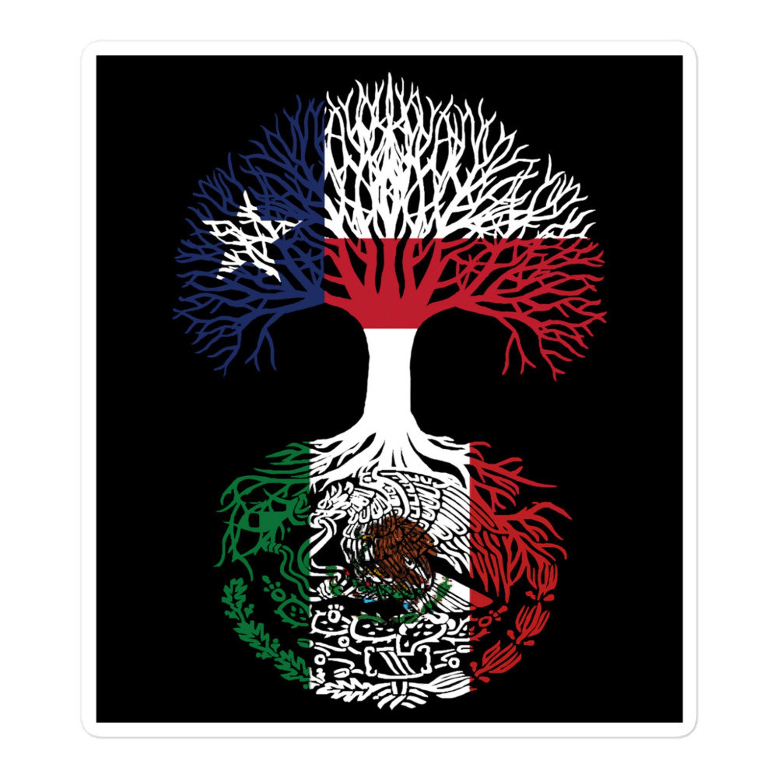 Texas Born Mexican Roots Bubble-free Stickers - Etsy