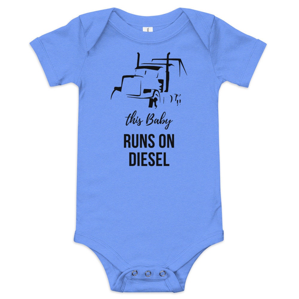 This Baby Runs on Diesel Semi Truck Baby Onesie Perfect for Little