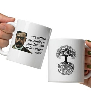 Emiliano Zapata Mexican Revolution Mexican Roots Vintage Zapatista EZLN for Cinco De Mayo 2 different sides White glossy mug