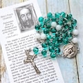 HOLY FACE of JESUS Chaplet - Drizzled Ocean Glass Beads, Silver Components, St. Benedict Crucifix, Holy Face Devotion