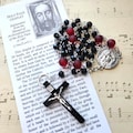 HOLY FACE of JESUS Chaplet - Catholic, Onyx Black Faceted Glass Beads, Silver Components, with Instructions, Holy Face of Jesus Devotion