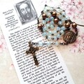 HOLY FACE of JESUS Chaplet - Catholic, Milky Water Faceted Glass Beads, Bronze Components, with Instructions, Holy Face of Jesus Devotion