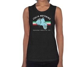 Italia Motorino - Vintage Vespa Ladies’ Muscle Tank