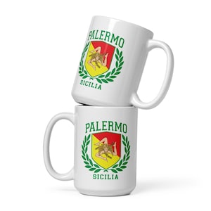 Sicilian Coat of Arms Sicilian Flag with Trinacria - Palermo 15oz Mug