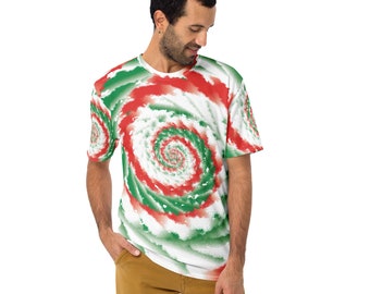 Title: Italian Flag Tie Dye All-Over Print T-Shirt - Vibrant, Comfortable, and Fade-Resistant!