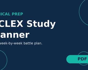 NCLEX Study Planner 2026 | Nursing School Study Schedule, 30 Day Plan & Checklist Printable PDF