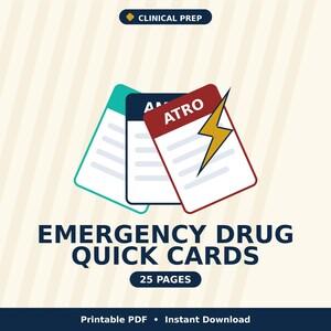 Emergency Drug Cards, Code Blue Drug Quick Reference Cards, ACLS Drug Study Cards, Critical Care Pharmacology Flashcards PDF