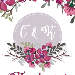 Purple and Plum Floral Wedding Invitation image 4