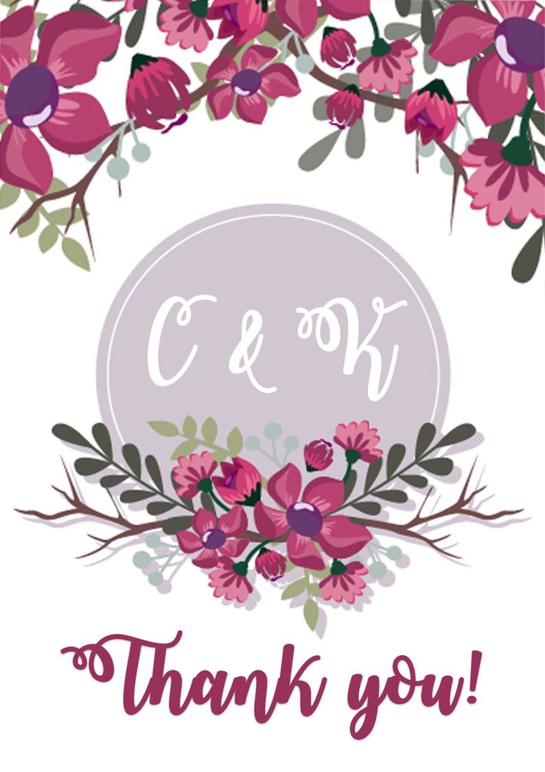 Purple and Plum Floral Wedding Invitation image 4