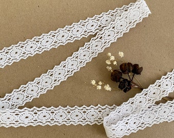 Dentelle au crochet de Cluny en coton blanc 5 m / 10 m, largeur 20 mm